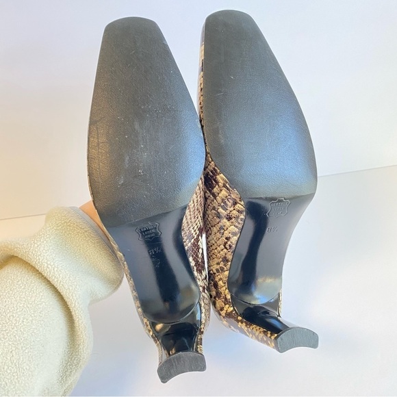 Charles Jourdan Paris Snakeskin Pumps Vintage Reptile Print Leather Heels 8.5 - Picture 6 of 11